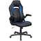 Global Industrial Racing/Gaming Chair, Mid Back, Synthetic Leather, Black/Blue 695854BL - alternate 1